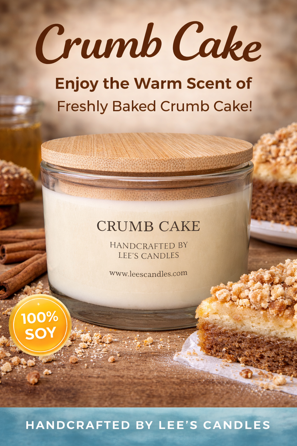 Crumb cake scented candle - set of 3