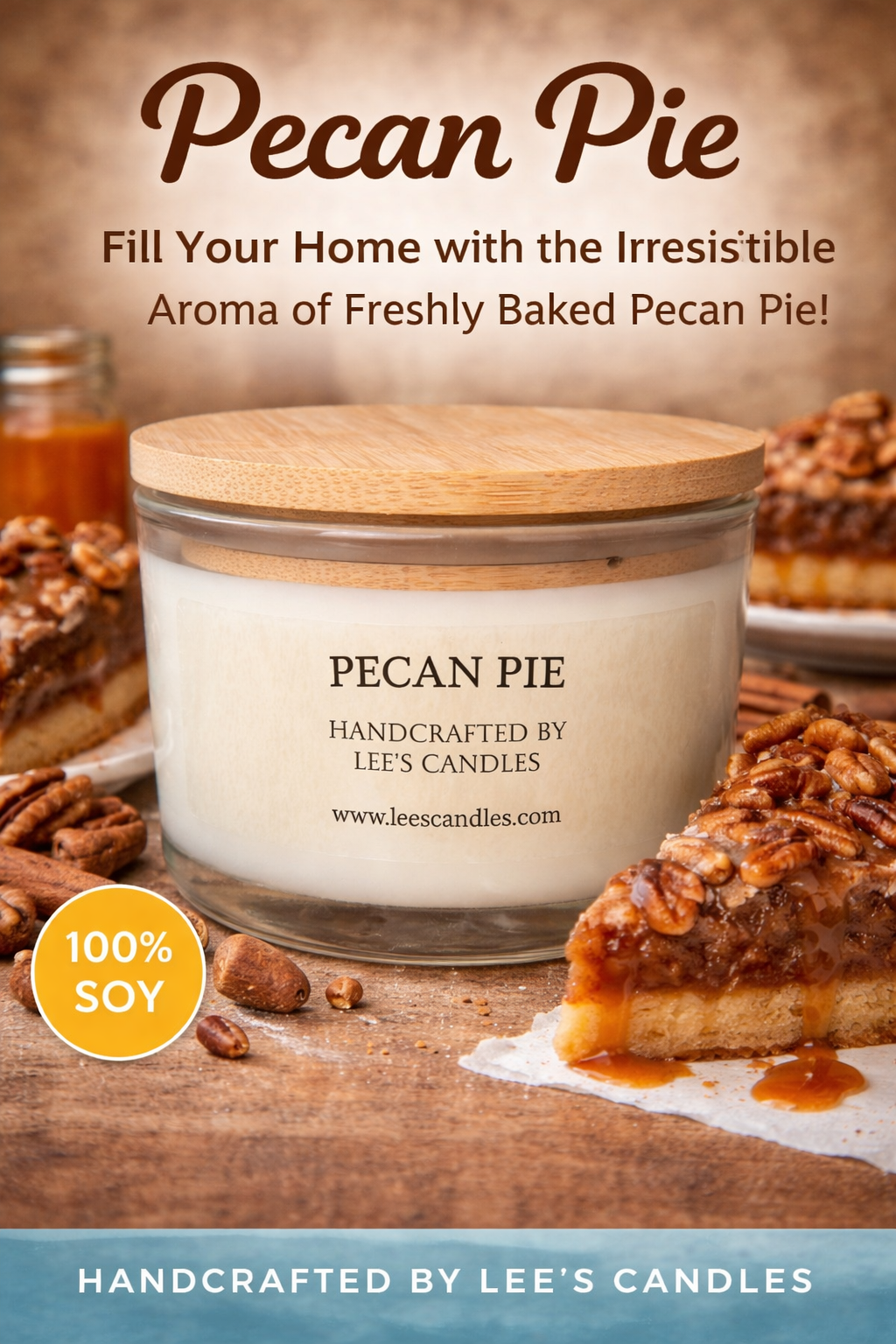 Pecan pie scented candle - set of 3