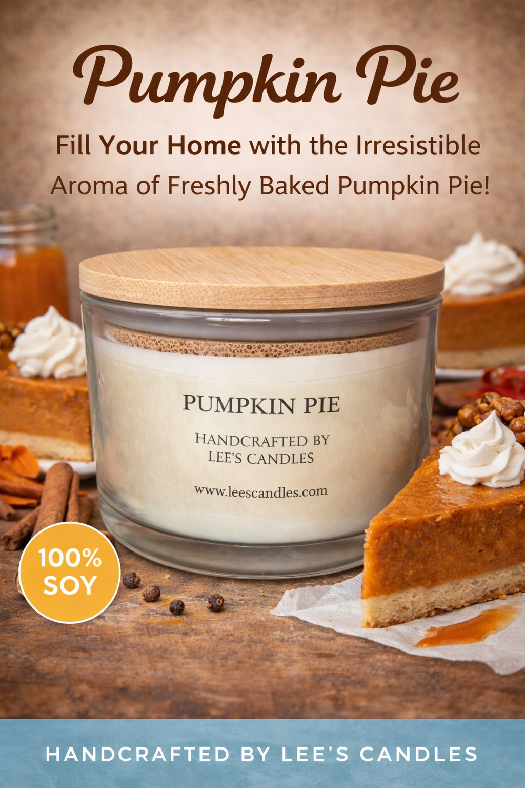 Pumpkin pie scented candle - set of 3