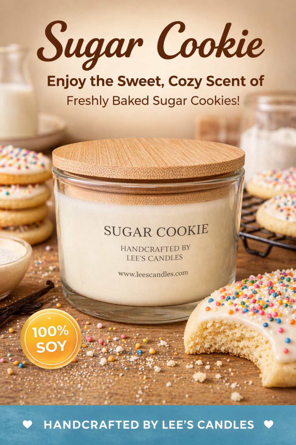 Sugar cookie scented candle - set of 3